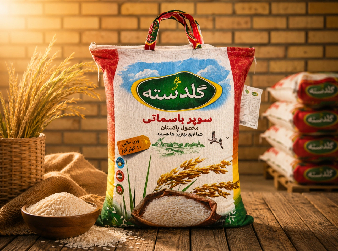برنج سوپر باسماتی پاکستانی گلدسته دانه بلند